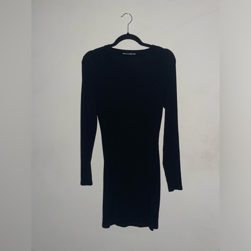 Sultry Reformation Black Bodycon Knit Mini Dress!